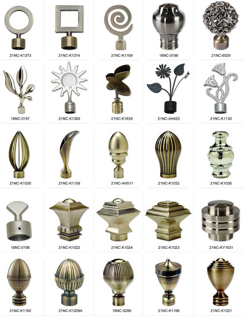 28mm metal orb curtain rod finial designs