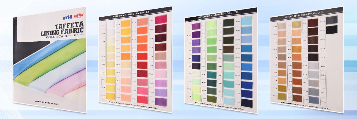 taffeta fabric color card