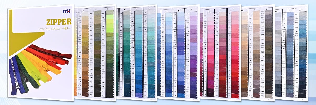 zipper color card