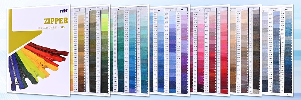 MH invisible zipper tape color card