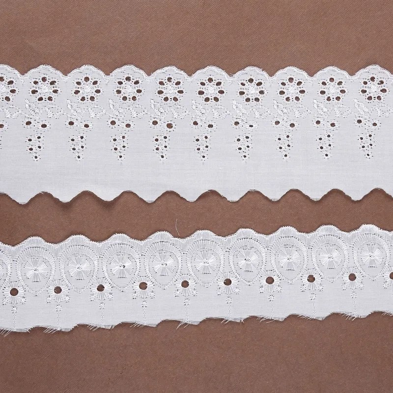 5cm Eyelet T/C Polyester Cotton Lace Trim