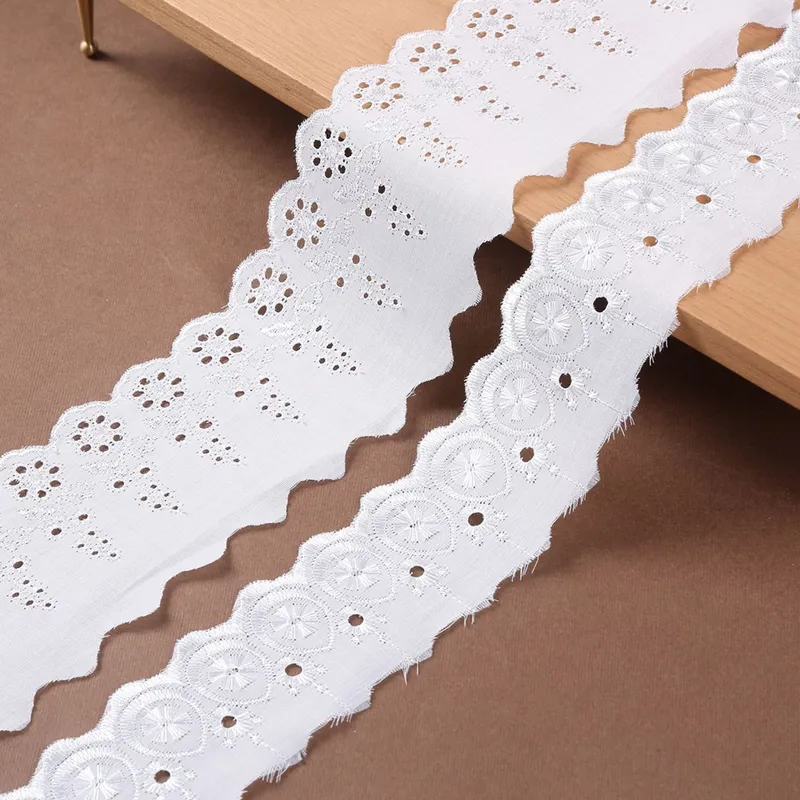 5cm Eyelet T/C Polyester Cotton Lace Trim