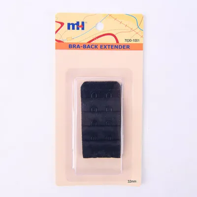 Two-Hook Black Bra Back Extender 32mm
