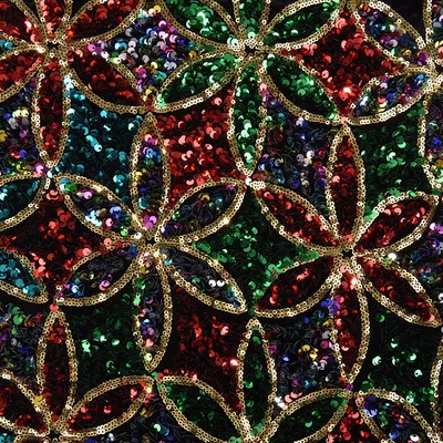 Velvet Sequins Embroidery Lace Fabric 130cm