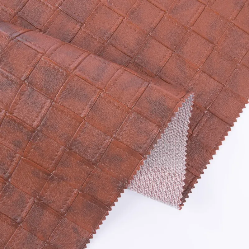 Knit-Backed PVC Artificial Leather for Sofa Upholstery