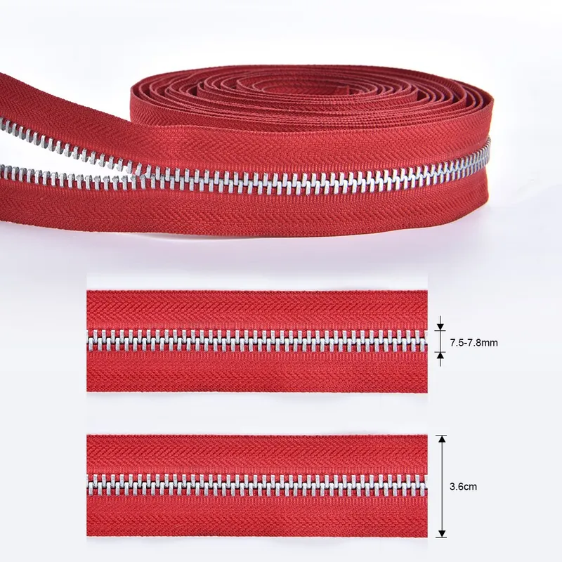 #8 Aluminum Metal Zipper Long Chain
