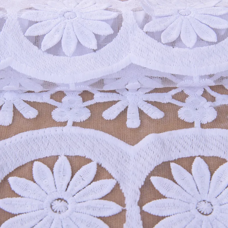 Floral Embroidered Mesh Lace Fabri