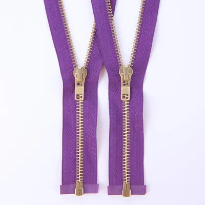 #8 Antique Brass Open-End Metal Zipper