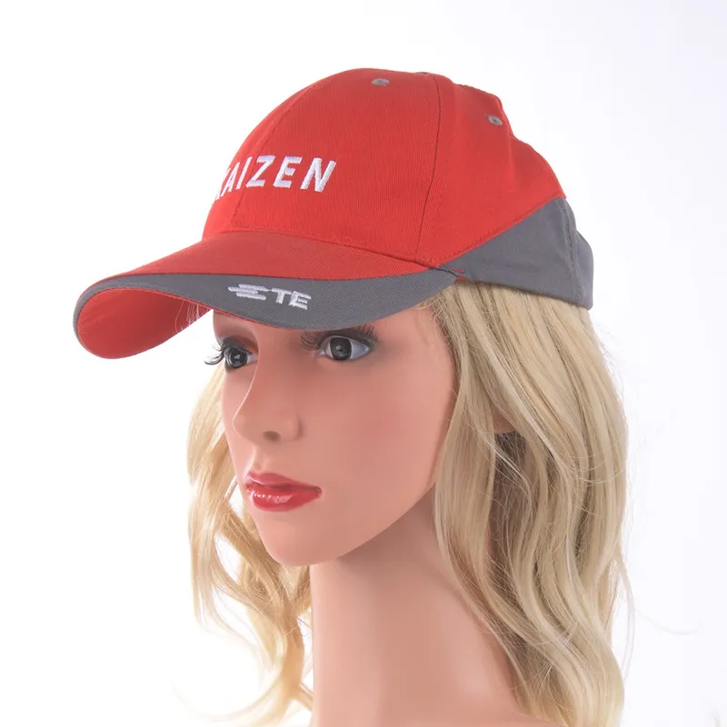 Red Embroidered Cotton Baseball Cap