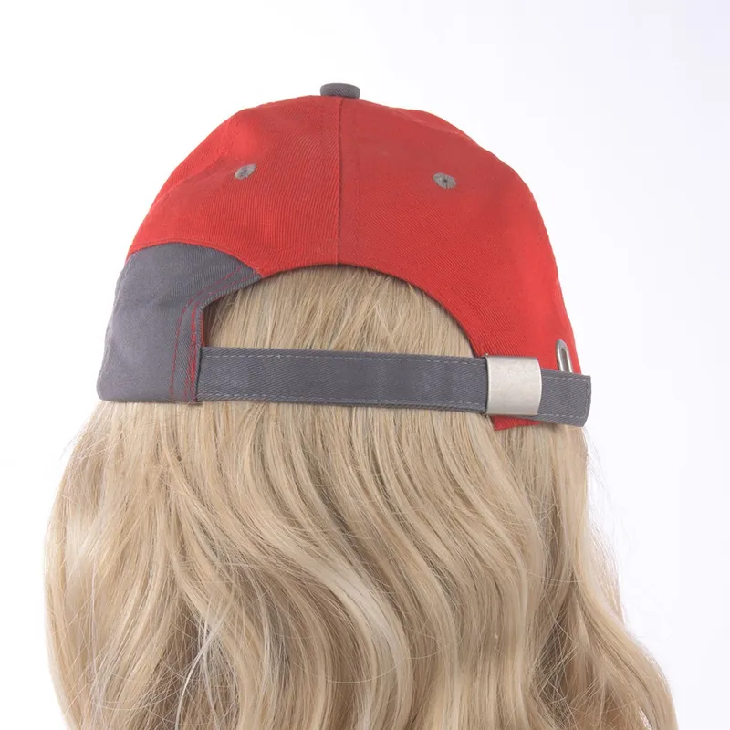 Red Embroidered Cotton Baseball Cap