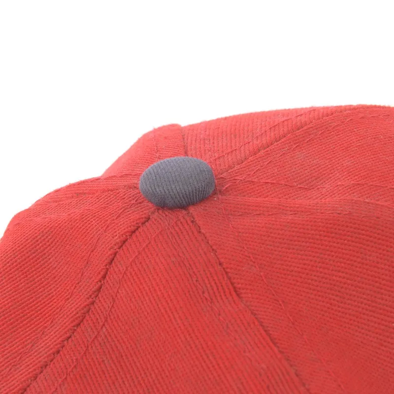 Red Embroidered Cotton Baseball Cap