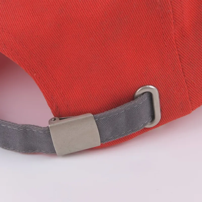 Red Embroidered Cotton Baseball Cap