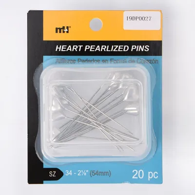 2-1/8in Heart-Head Pearlized Pins