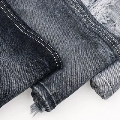 100% Cotton No Spandex Sulfur Black Denim Jeans Fabric