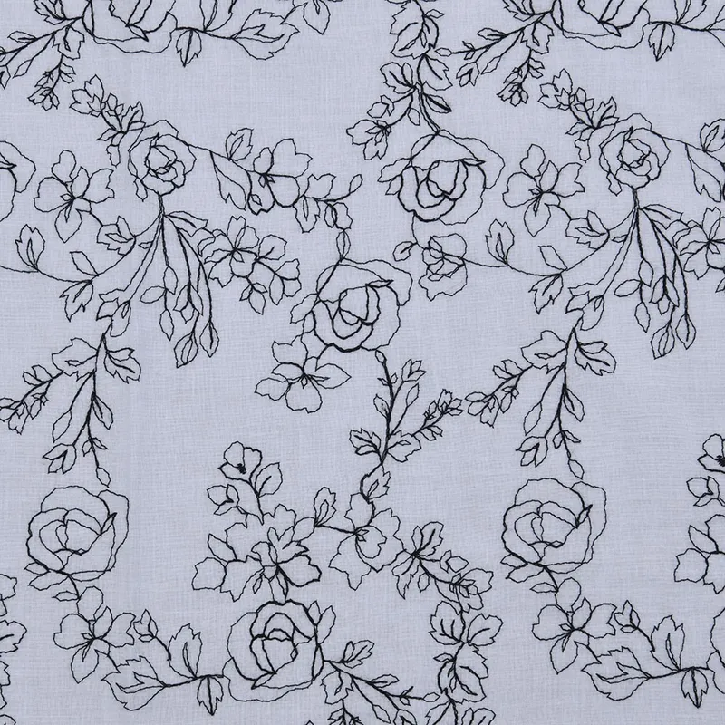 Embroidered Floral Cotton Lace Fabric 135cm