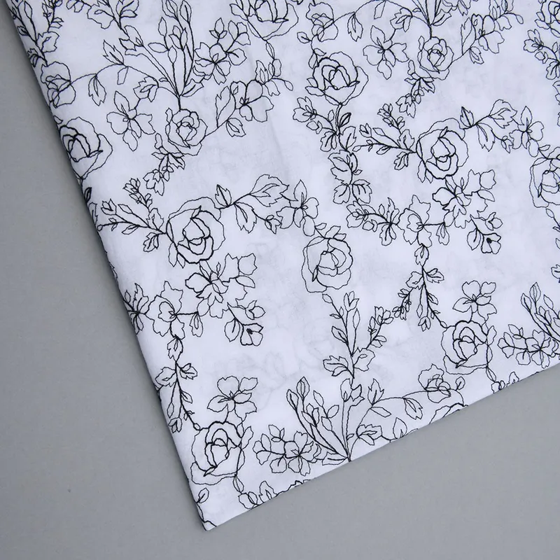 Embroidered Floral Cotton Lace Fabric 135cm