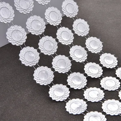4 Row Silver Rhinestone Ribbon