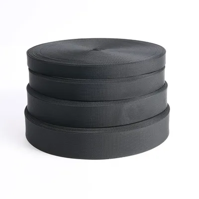 32mm Black Polyester Webbing Strap for Backpack Belts