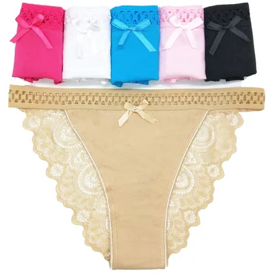 Panties with Cotton Interlining and Lace Backing