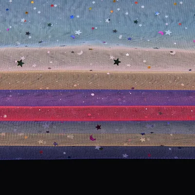 Sparkle Print Warp Knit Tulle Mesh Fabric