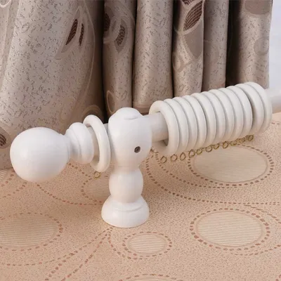 Wood Curtain Rod Pole Set