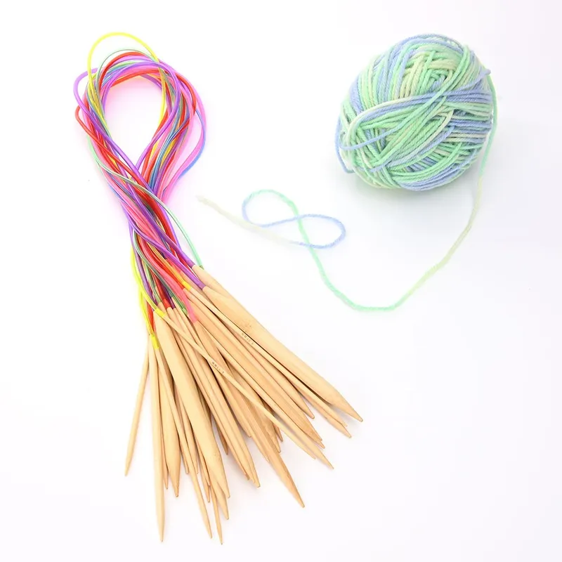2-10mm 18pcs Bamboo Circular Knitting Needle Set