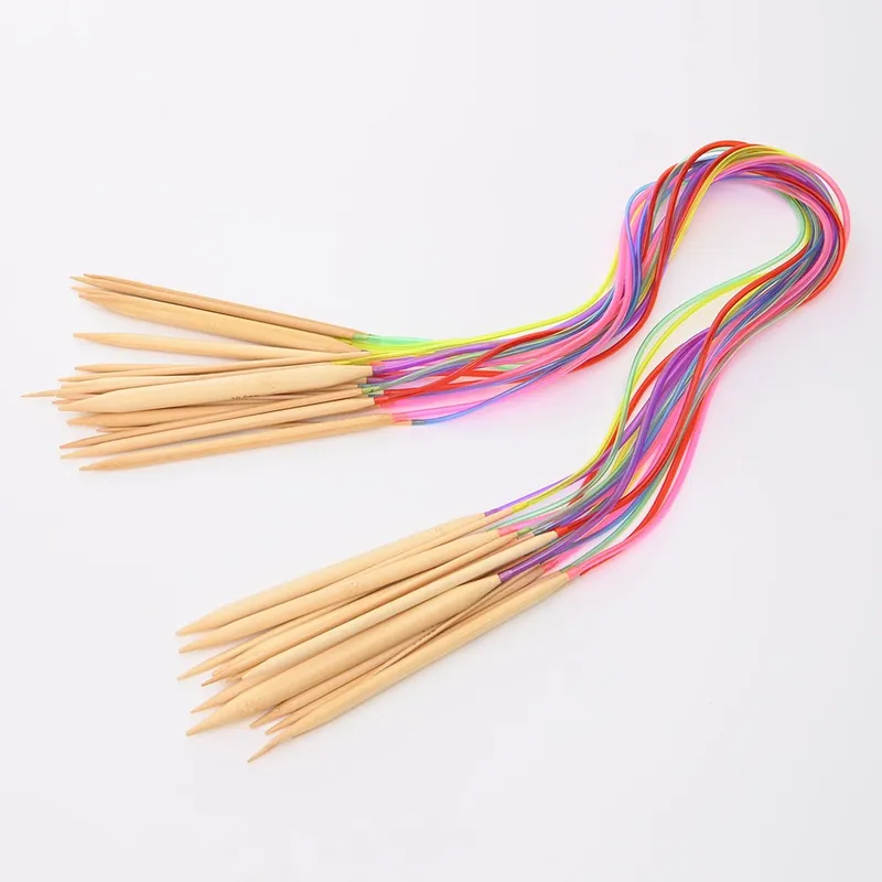 2-10mm 18pcs Bamboo Circular Knitting Needle Set