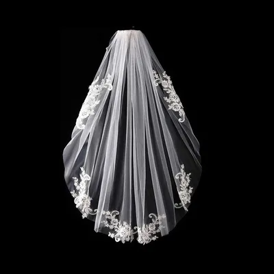 Alencon Corded Lace Edge Bridal Veil