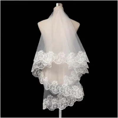 Lace Tulle Embroidered Bridal Veil