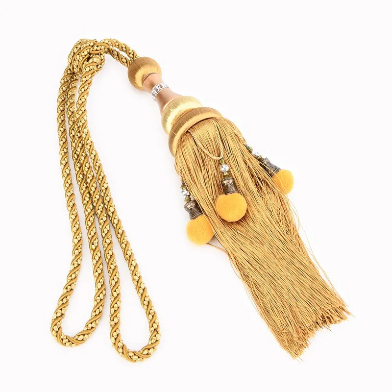 80cm Rayon Pom Pom Curtain Tieback with Tassel