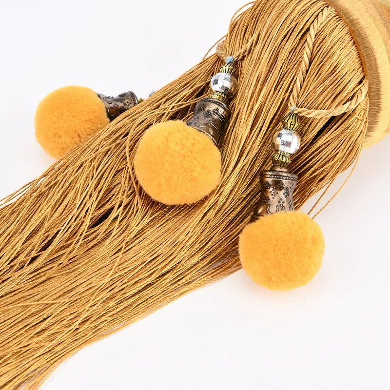 80cm Rayon Pom Pom Curtain Tieback with Tassel
