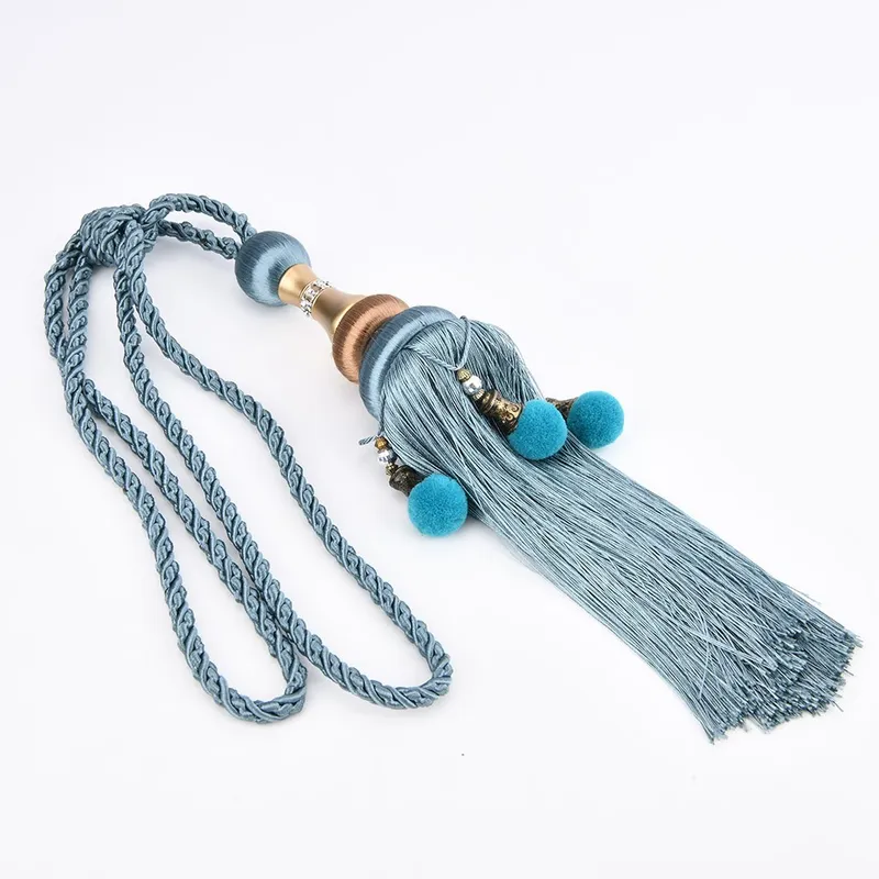 80cm Rayon Pom Pom Curtain Tieback with Tassel