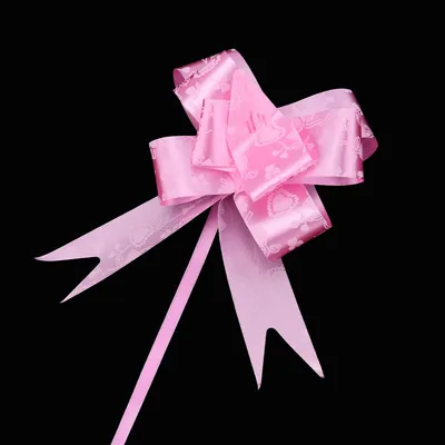 23*410mm Heart Printed Pull String Bow Ribbon