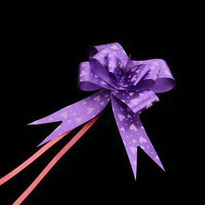 30x470mm Heart Printed Pull String Bow Ribbon