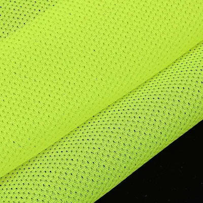 Fluorescent Neon Yellow Polyester Knit Mesh Fabric