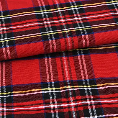 100% Polyester Checked Fabric