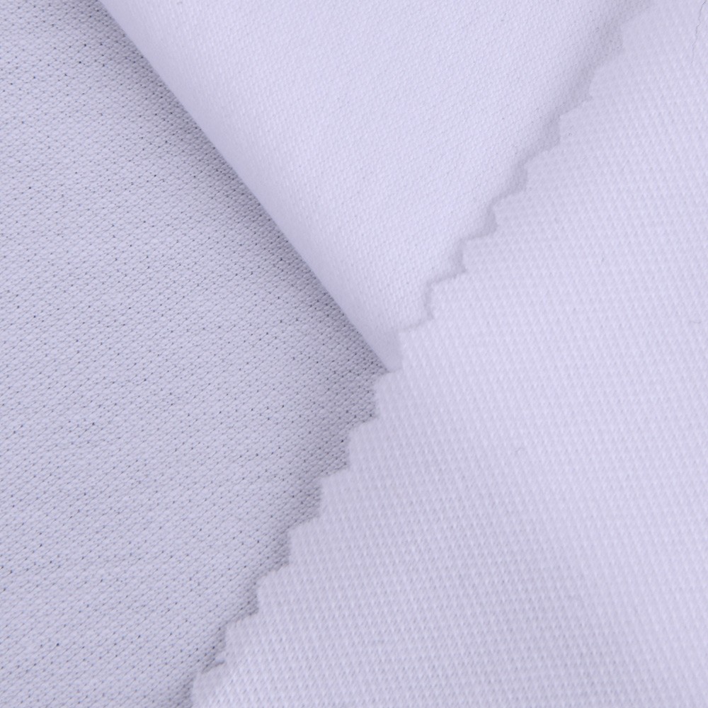 Bleached 94% Cotton 6% Spandex Pique Weft Knit Fabric