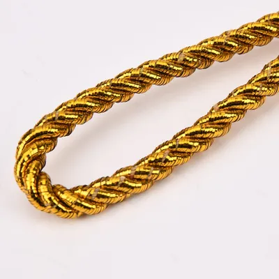 7mm Metallic Gold Twisted Rope Cord