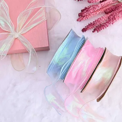 38mm Iridescent Sheer Ribbon for Gift Wrapping