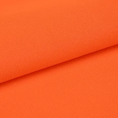 100% Polyester Neon Orange Interlock Fabric