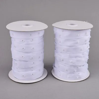 18mm White 3 Skip 1 Plastic Snap Button Tape