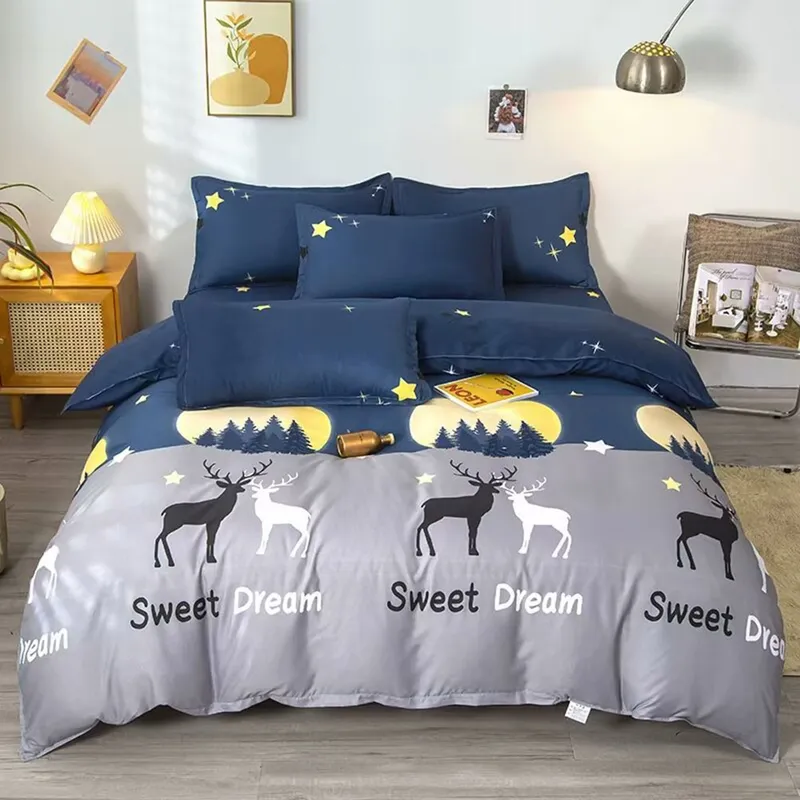 Polyester fiber Print Four-Piece Bedding Set