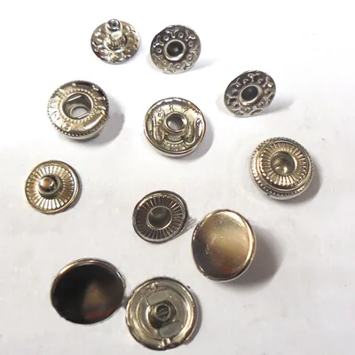15mm W-Style Iron Snap Spring Button