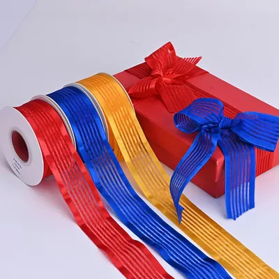 Woven Striped Double Face Satin Ribbon