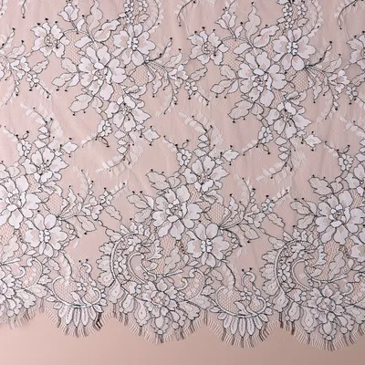 Floral Nylon Tricot Lace Fabric for Bridal Wear