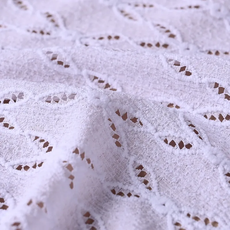 Polyester Spandex Tricot Lace Fabric