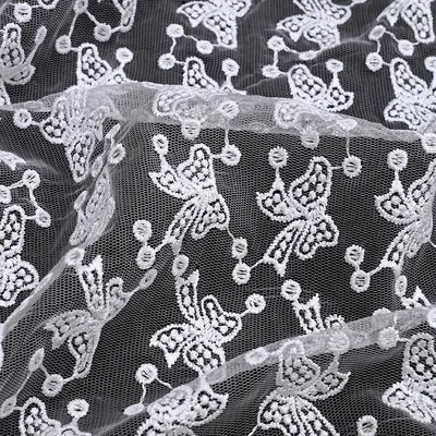 Embroidered Net Lace Fabric