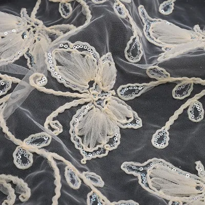 Sequin Embroidered Fashion Lace Fabric
