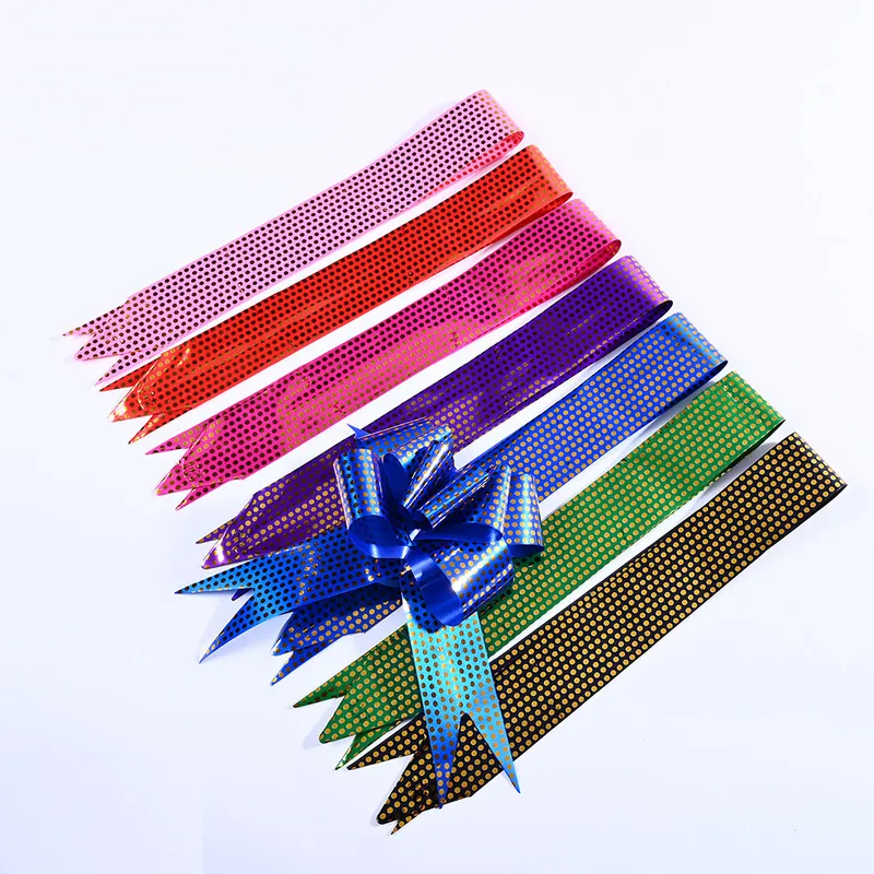 Dotted Metallic Paper Pull Ribbon