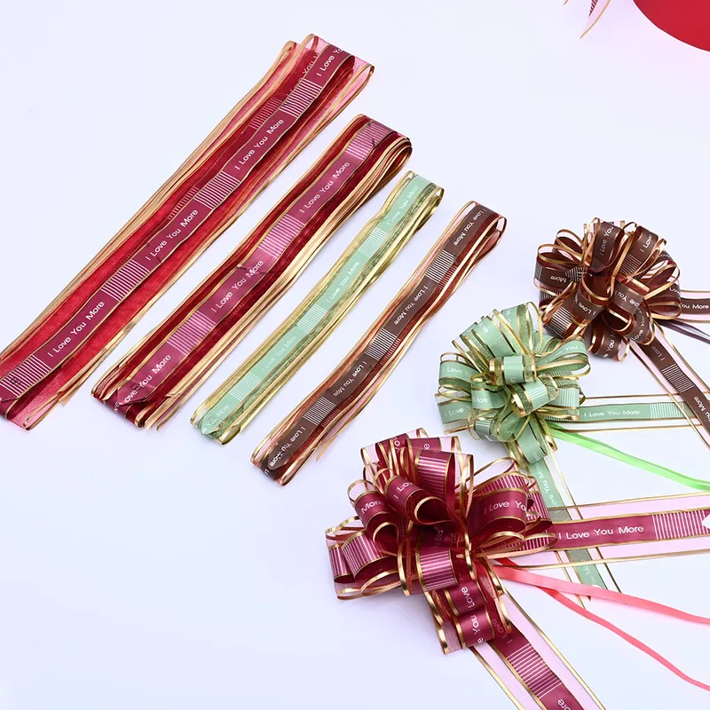 Organza Matte Printed Paper Curling Ribbon